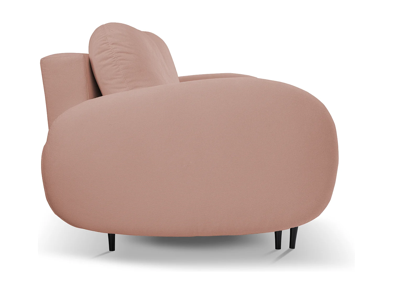 Sofa SOFT 2-osobowa, funkcja spania, pojemnik na pościel, 2 poduszki, styl nowoczesny, 232x95x109 cm, kolor: PUDROWY RÓŻ