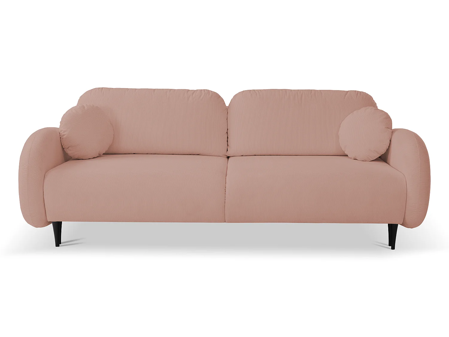 Zweisitzer-Sofa SOFT, Schlafsofa, Stauraum, 2 Kissen, moderner Stil, 232x95x109 cm, Farbe: ROSA