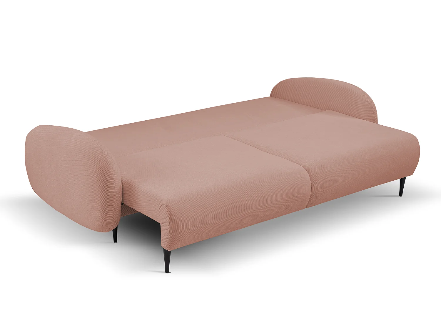 Zweisitzer-Sofa SOFT, Schlafsofa, Stauraum, 2 Kissen, moderner Stil, 232x95x109 cm, Farbe: ROSA