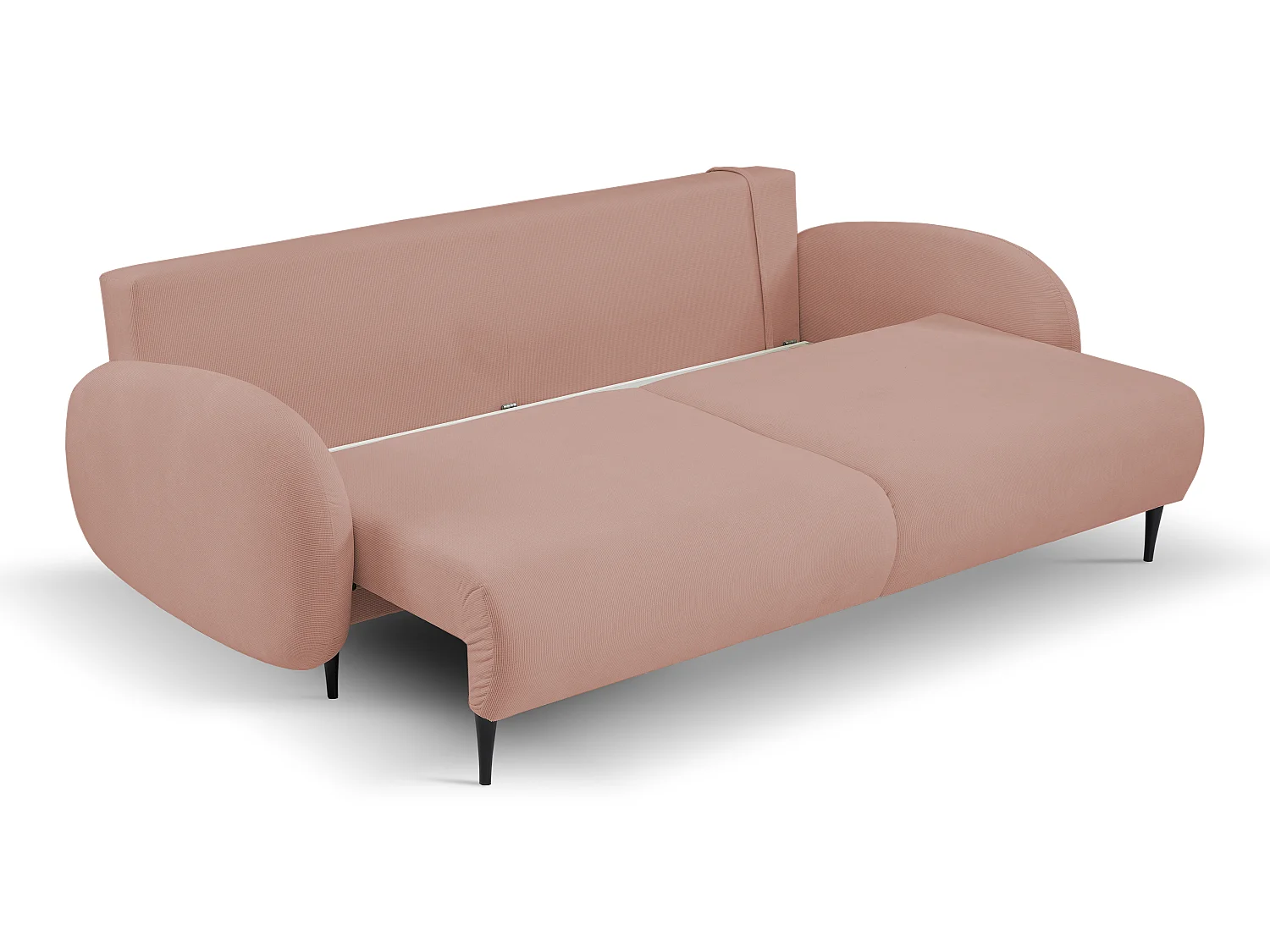Zweisitzer-Sofa SOFT, Schlafsofa, Stauraum, 2 Kissen, moderner Stil, 232x95x109 cm, Farbe: ROSA