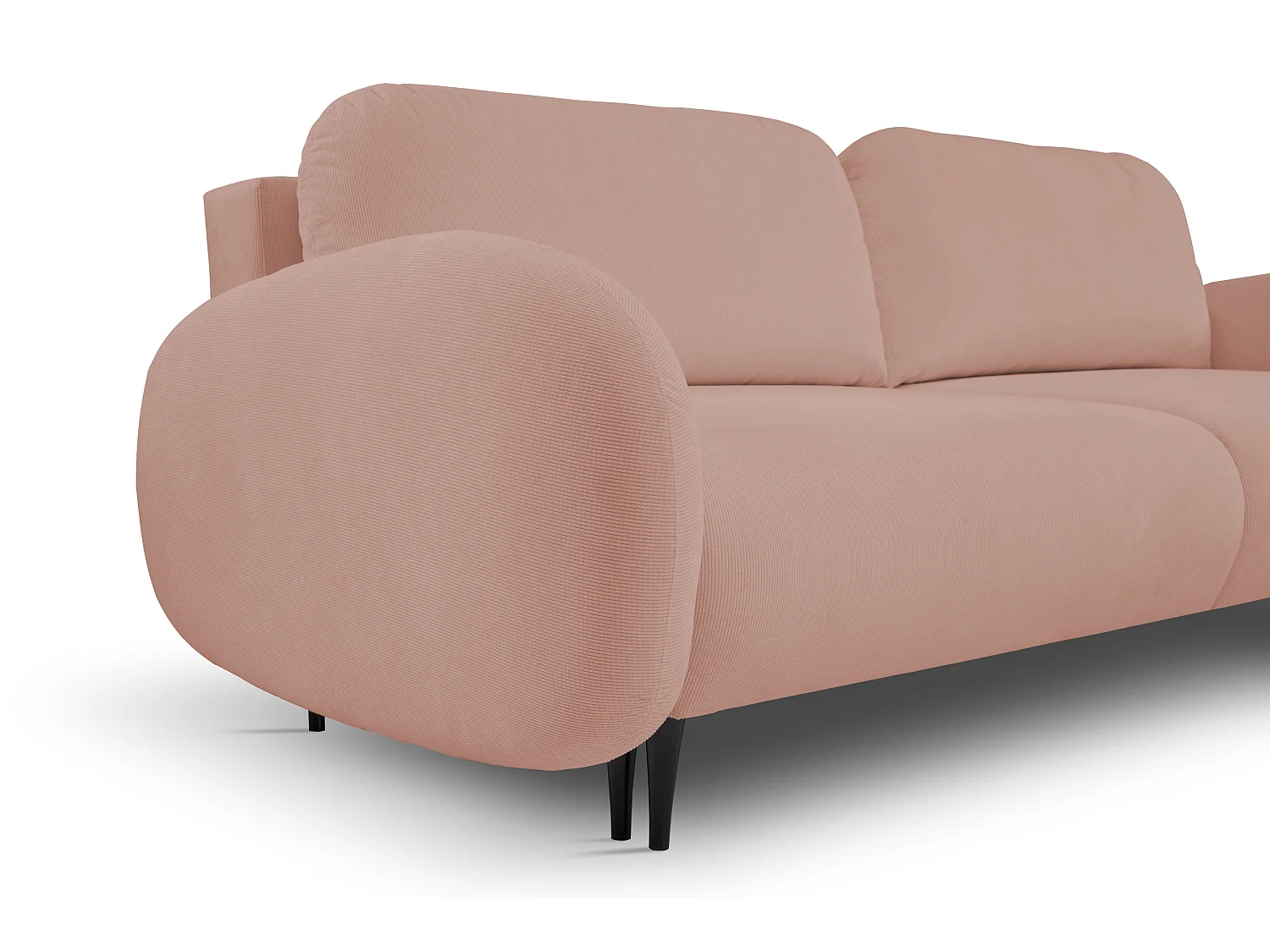 Zweisitzer-Sofa SOFT, Schlafsofa, Stauraum, 2 Kissen, moderner Stil, 232x95x109 cm, Farbe: ROSA