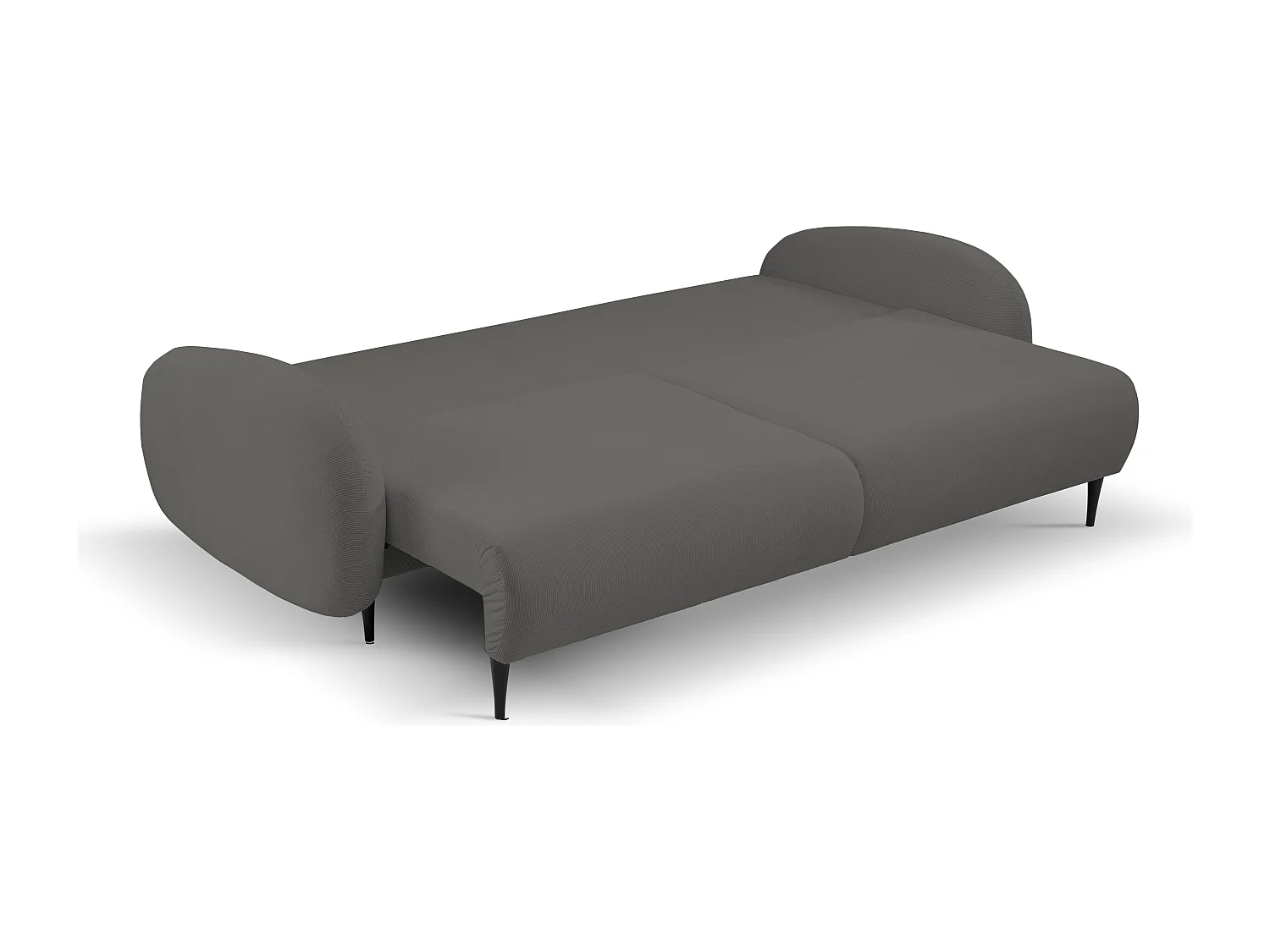 Canapé SOFT 2 places convertible, coffre de rangement, 2 coussins, style moderne, 232x95x109 cm, couleur : GRIS FONCÉ