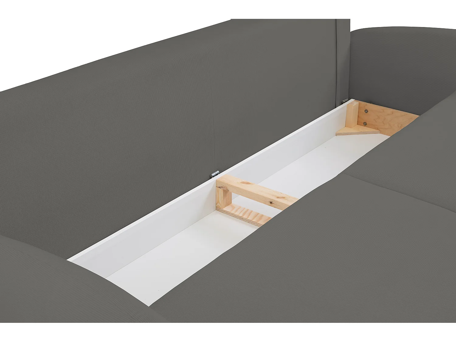 Canapé SOFT 2 places convertible, coffre de rangement, 2 coussins, style moderne, 232x95x109 cm, couleur : GRIS FONCÉ