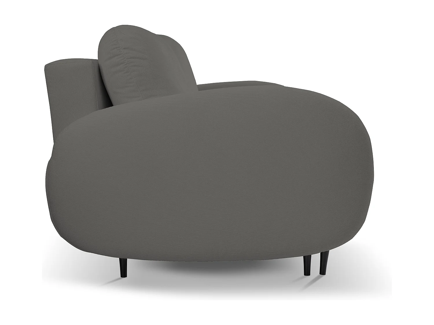 Canapé SOFT 2 places convertible, coffre de rangement, 2 coussins, style moderne, 232x95x109 cm, couleur : GRIS FONCÉ