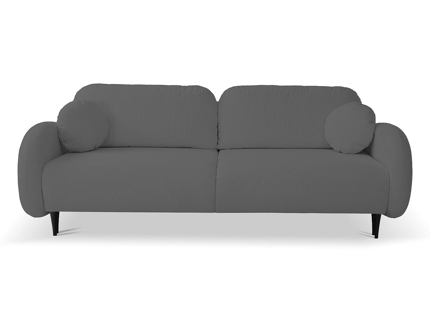 2-zitsbank SOFT – Slaapfunctie, opbergruimte, 2 kussens, modern design, 232x95x109 cm, kleur: DONKERGRIJS