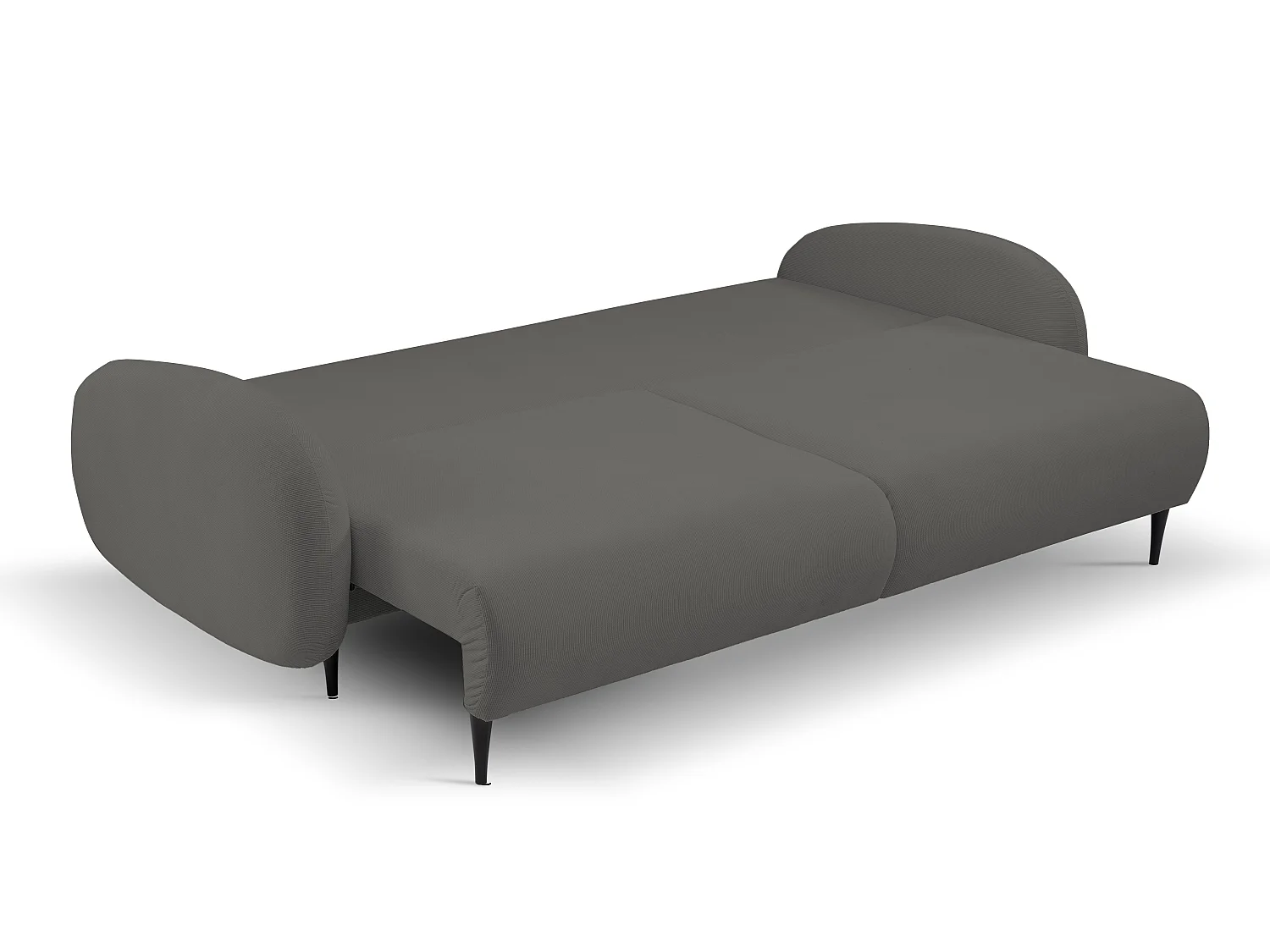 2-zitsbank SOFT – Slaapfunctie, opbergruimte, 2 kussens, modern design, 232x95x109 cm, kleur: DONKERGRIJS