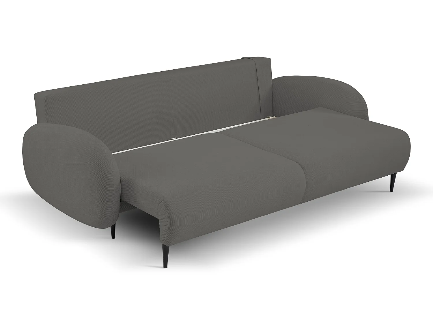 2-zitsbank SOFT – Slaapfunctie, opbergruimte, 2 kussens, modern design, 232x95x109 cm, kleur: DONKERGRIJS