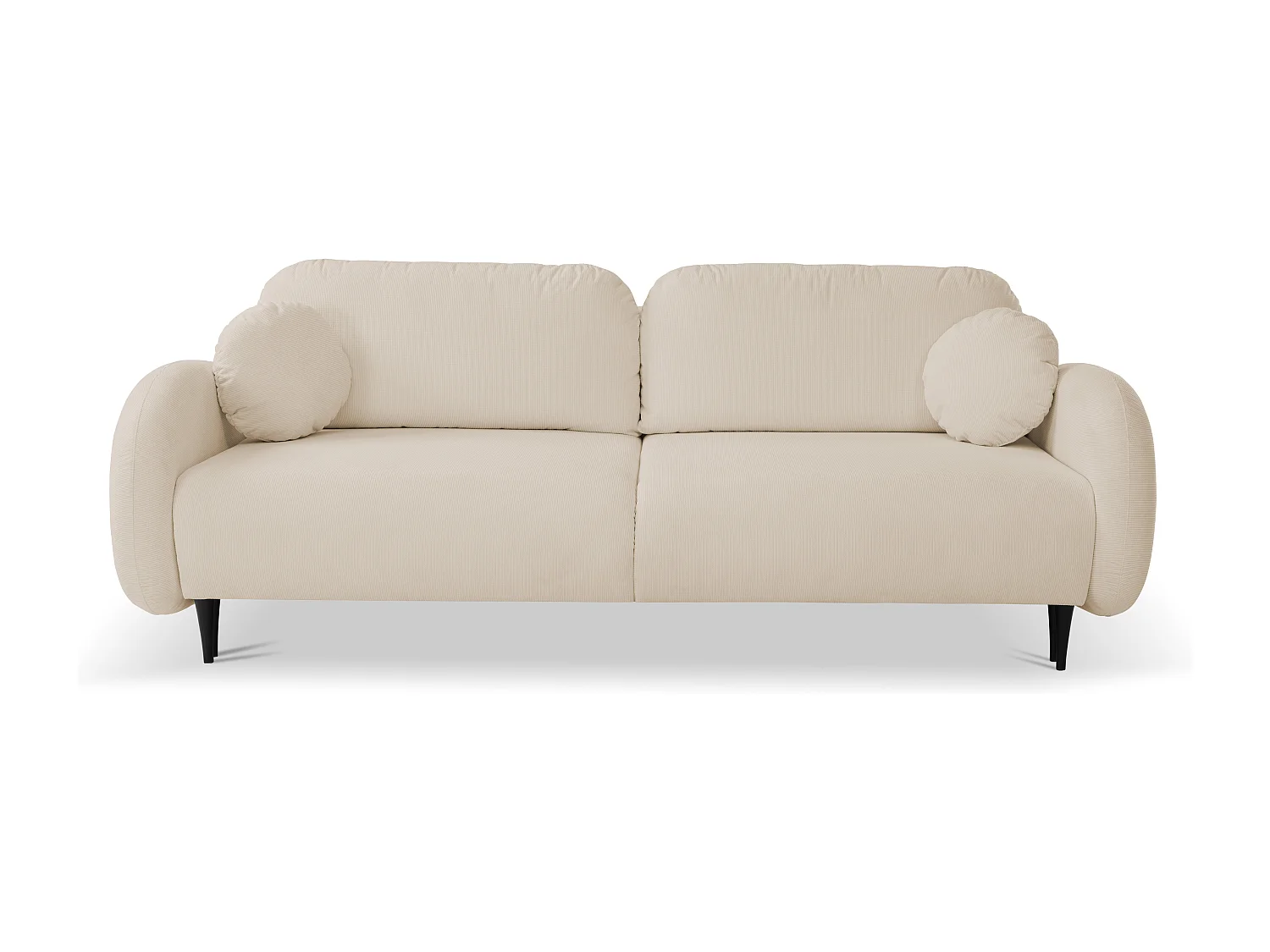 Sofa SOFT 2-osobowa, funkcja spania, pojemnik na pościel, 2 poduszki, styl nowoczesny, 232x95x109 cm, kolor: BEŻOWY