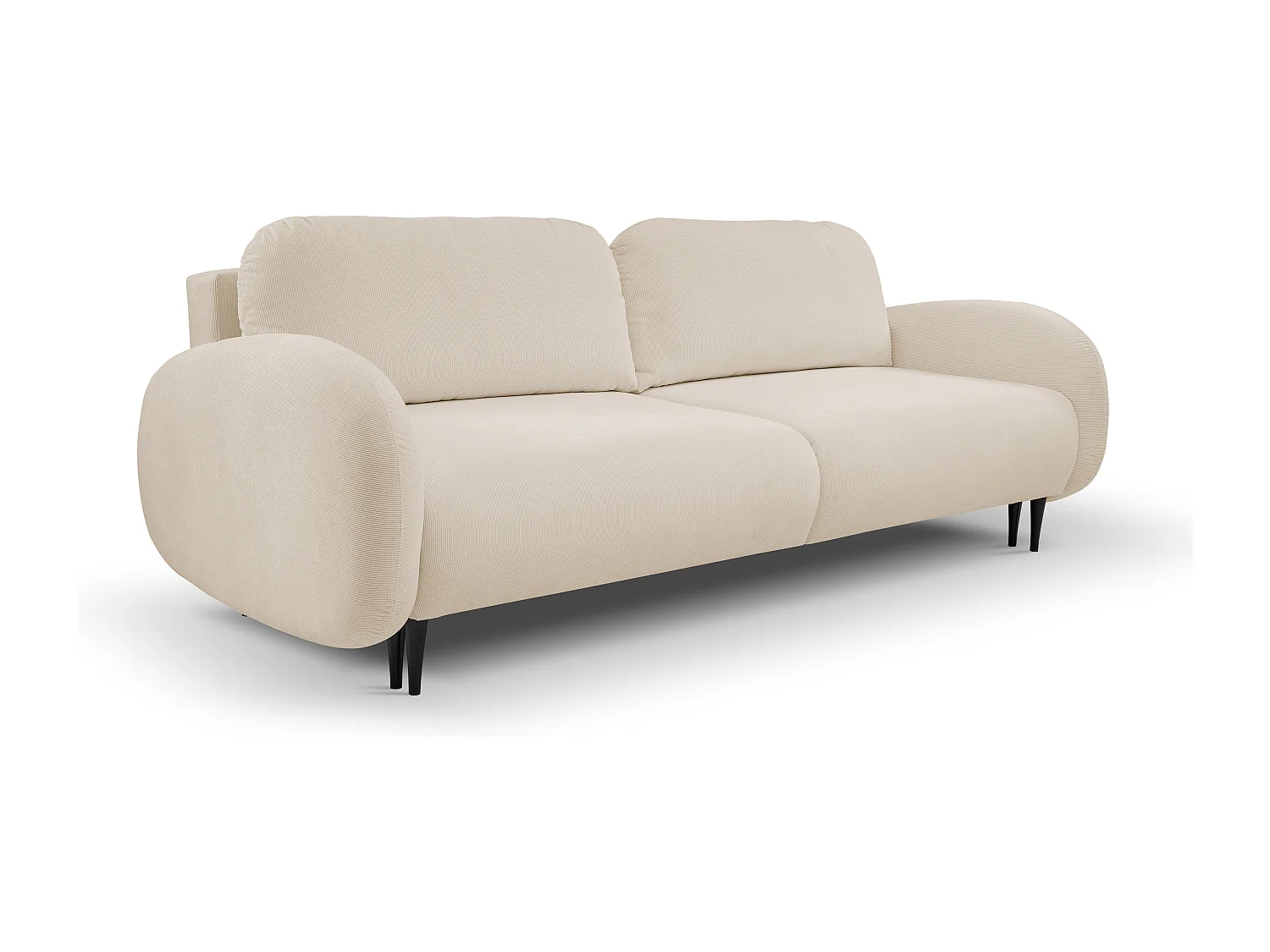 2-zitsbank SOFT – Slaapfunctie, opbergruimte, 2 kussens, modern design, 232x95x109 cm, kleur: BEIGE