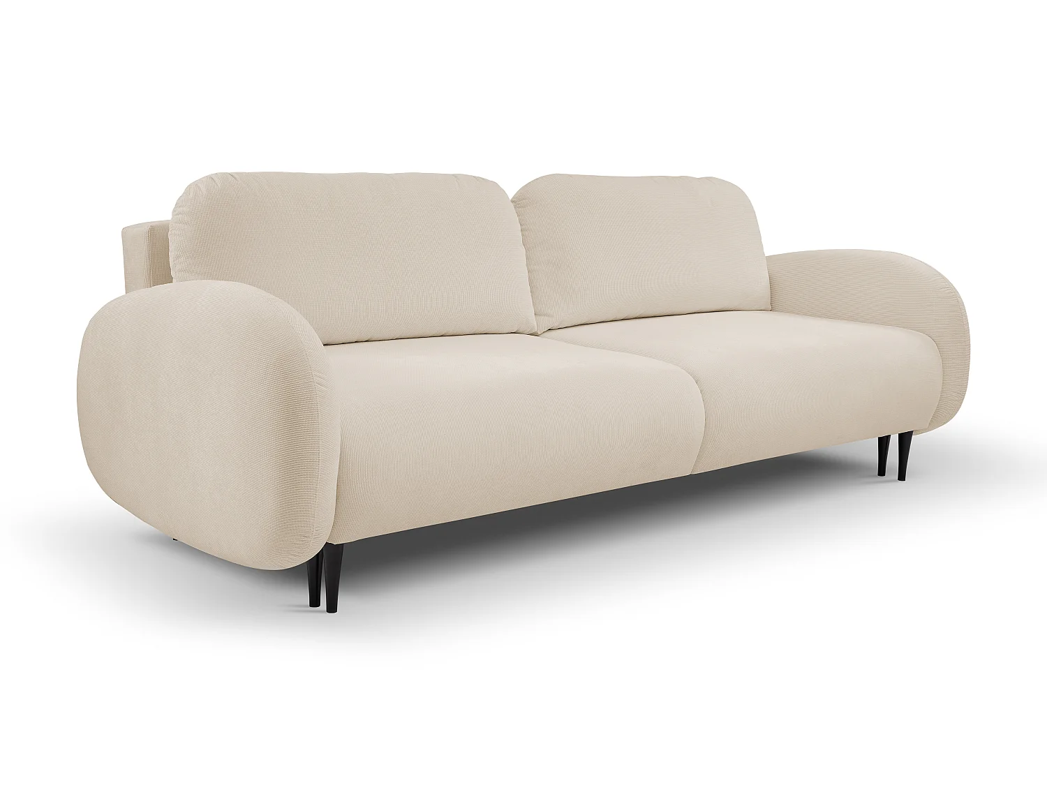 Zweisitzer-Sofa SOFT, Schlafsofa, Stauraum, 2 Kissen, moderner Stil, 232x95x109 cm, Farbe: BEIGE