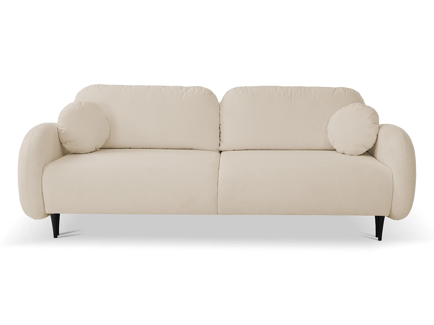 Zweisitzer-Sofa SOFT, Schlafsofa, Stauraum, 2 Kissen, moderner Stil, 232x95x109 cm, Farbe: BEIGE