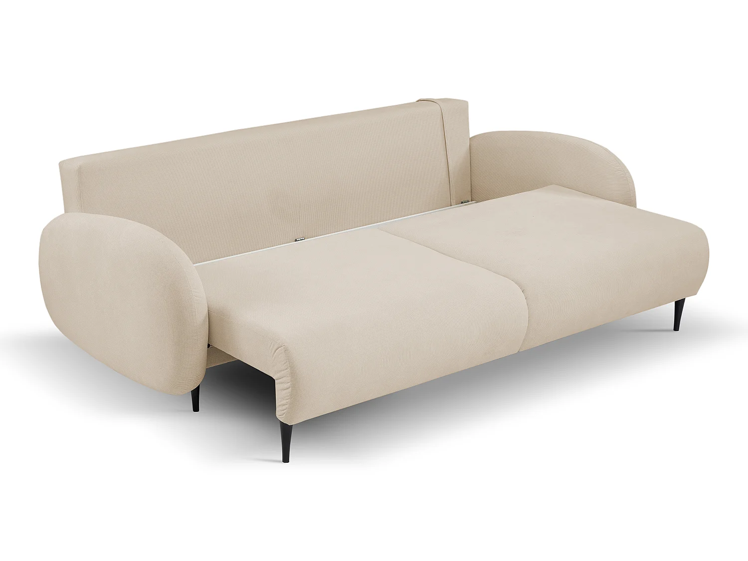 Zweisitzer-Sofa SOFT, Schlafsofa, Stauraum, 2 Kissen, moderner Stil, 232x95x109 cm, Farbe: BEIGE