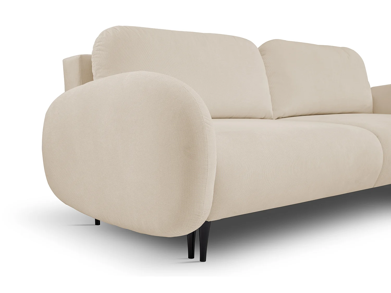 Zweisitzer-Sofa SOFT, Schlafsofa, Stauraum, 2 Kissen, moderner Stil, 232x95x109 cm, Farbe: BEIGE
