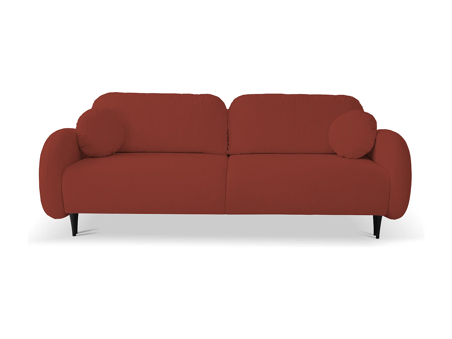 Sofa SOFT 2-osobowa, funkcja spania, pojemnik na pościel, 2 poduszki, styl nowoczesny, 232x95x109 cm, kolor: CZERWONY