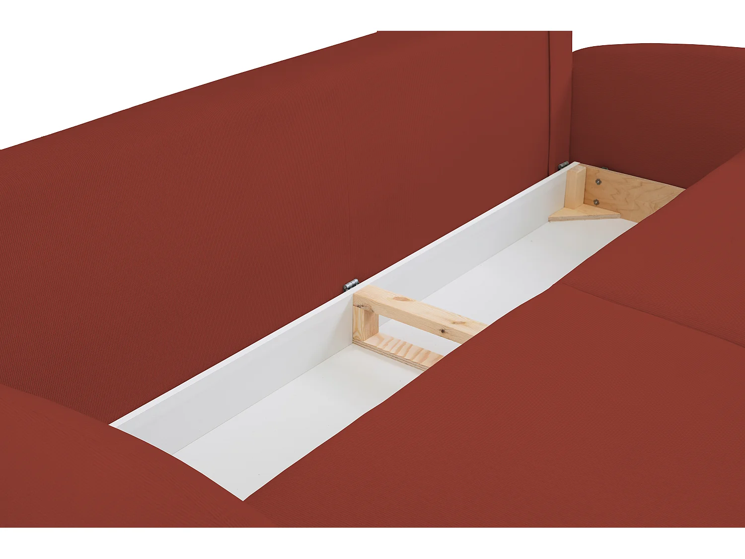 2-zitsbank SOFT – Slaapfunctie, opbergruimte, 2 kussens, modern design, 232x95x109 cm, kleur: ROOD