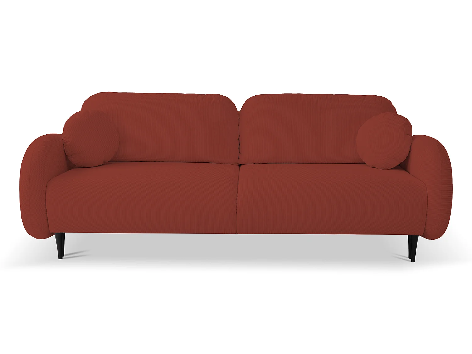 Sofa SOFT 2-osobowa, funkcja spania, pojemnik na pościel, 2 poduszki, styl nowoczesny, 232x95x109 cm, kolor: CZERWONY