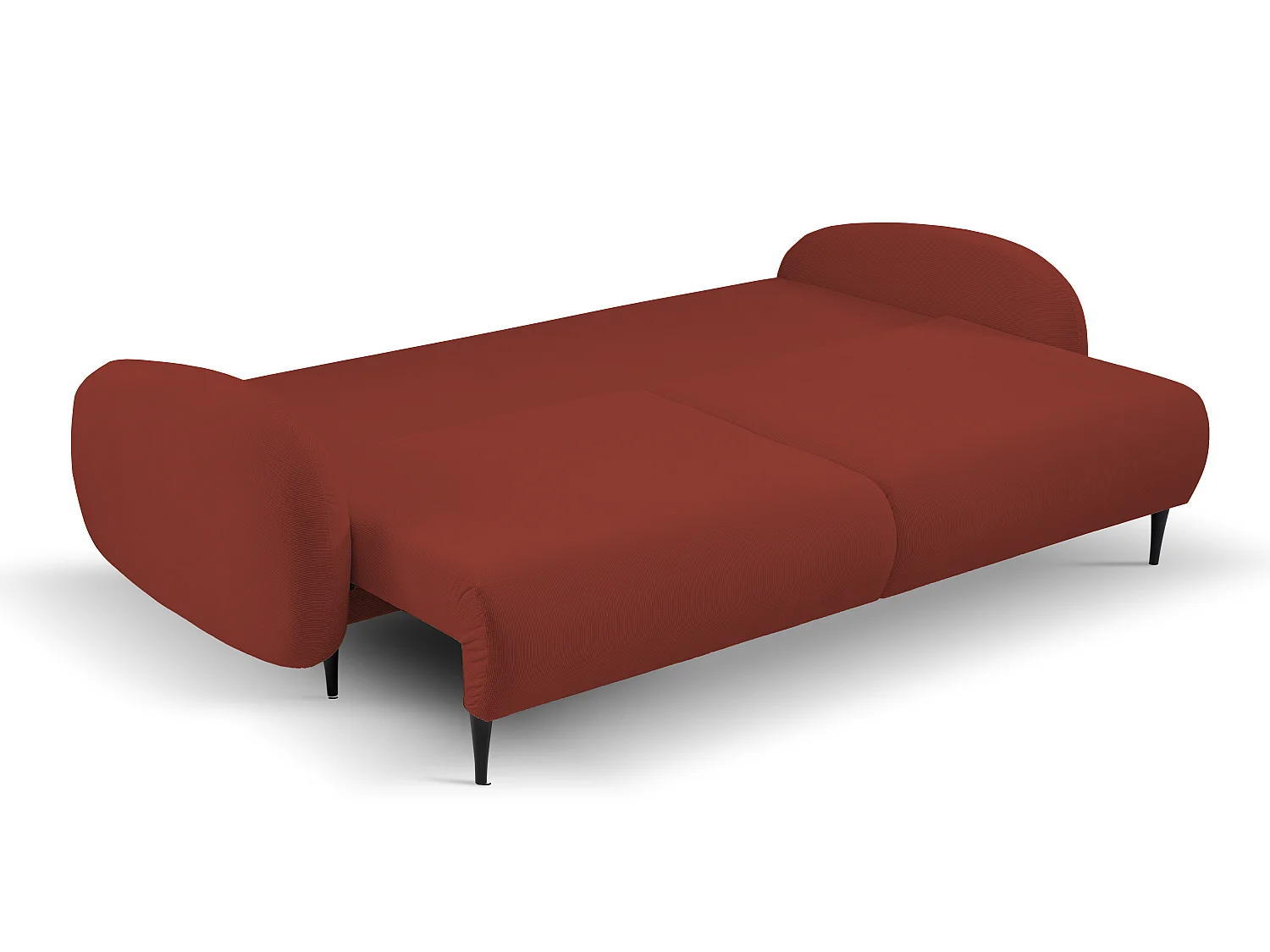 Sofa SOFT 2-osobowa, funkcja spania, pojemnik na pościel, 2 poduszki, styl nowoczesny, 232x95x109 cm, kolor: CZERWONY