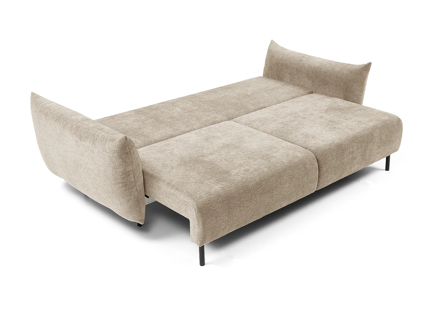 ADEL-bank – Moderne slaapbank met opbergruimte, siliconenkussens, golvende veren, BEIGE, 145x200 cm