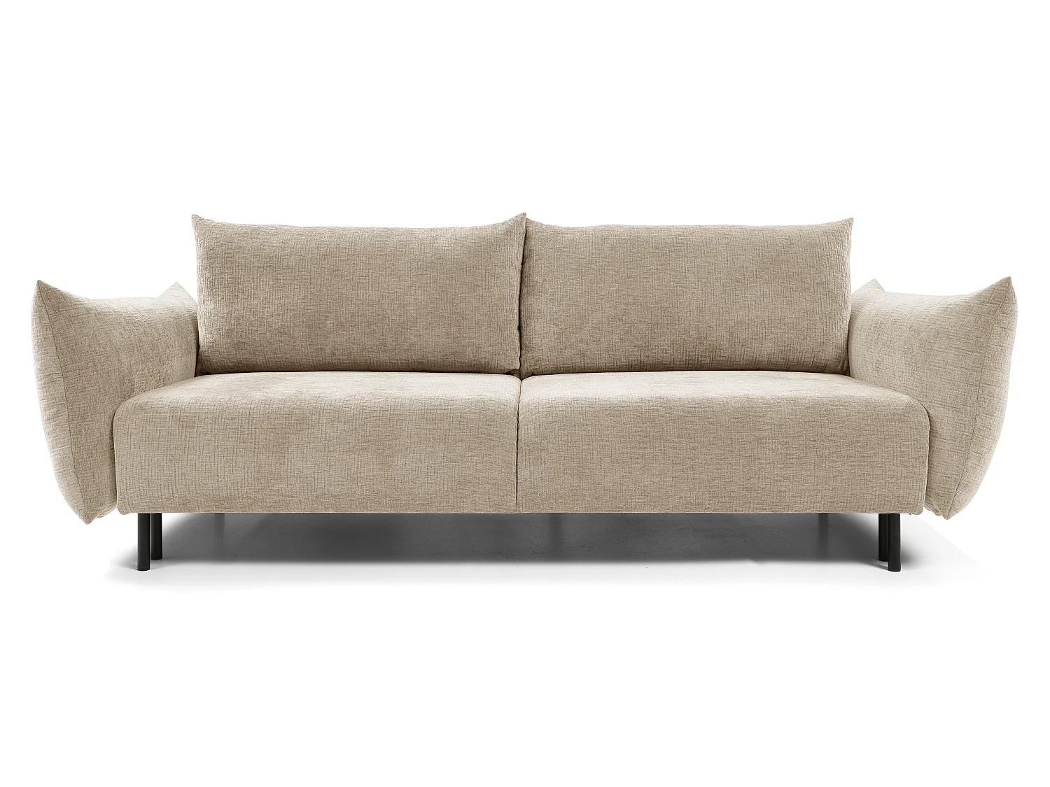 ADEL-bank – Moderne slaapbank met opbergruimte, siliconenkussens, golvende veren, BEIGE, 145x200 cm