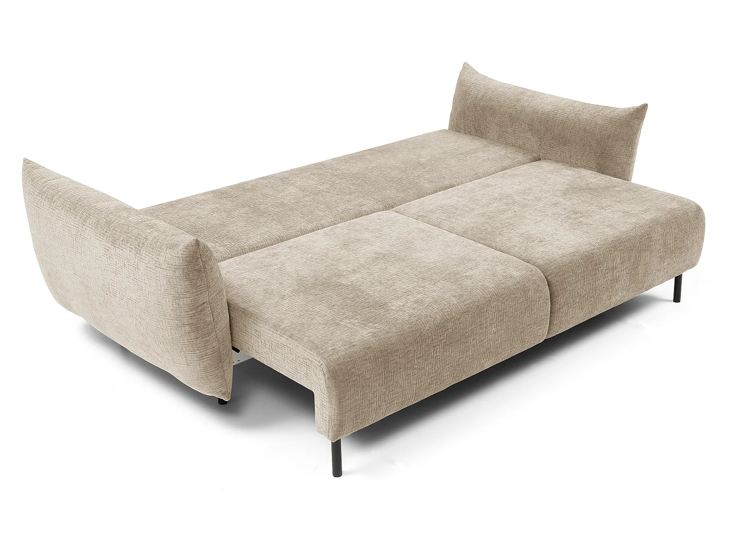 ADEL-bank – Moderne slaapbank met opbergruimte, siliconenkussens, golvende veren, BEIGE, 145x200 cm