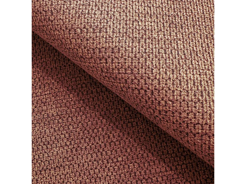 Canapé OLIO Convertible avec coffre, coussins décoratifs, fonction pliable, design scandinave, couchage 142x200 cm, pieds noirs, couleur ROSE PULVÉRISÉ