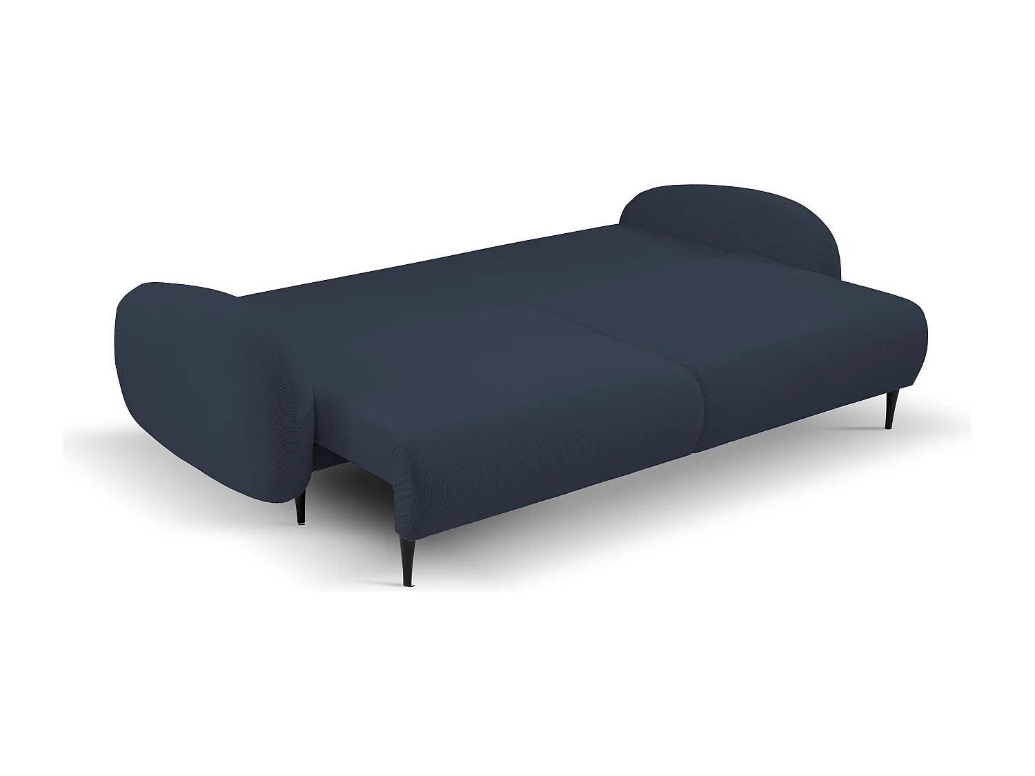 Sofa SOFT 2-osobowa, funkcja spania, pojemnik na pościel, 2 poduszki, styl nowoczesny, 232x95x109 cm, kolor: CIEMNY NIEBIESKI