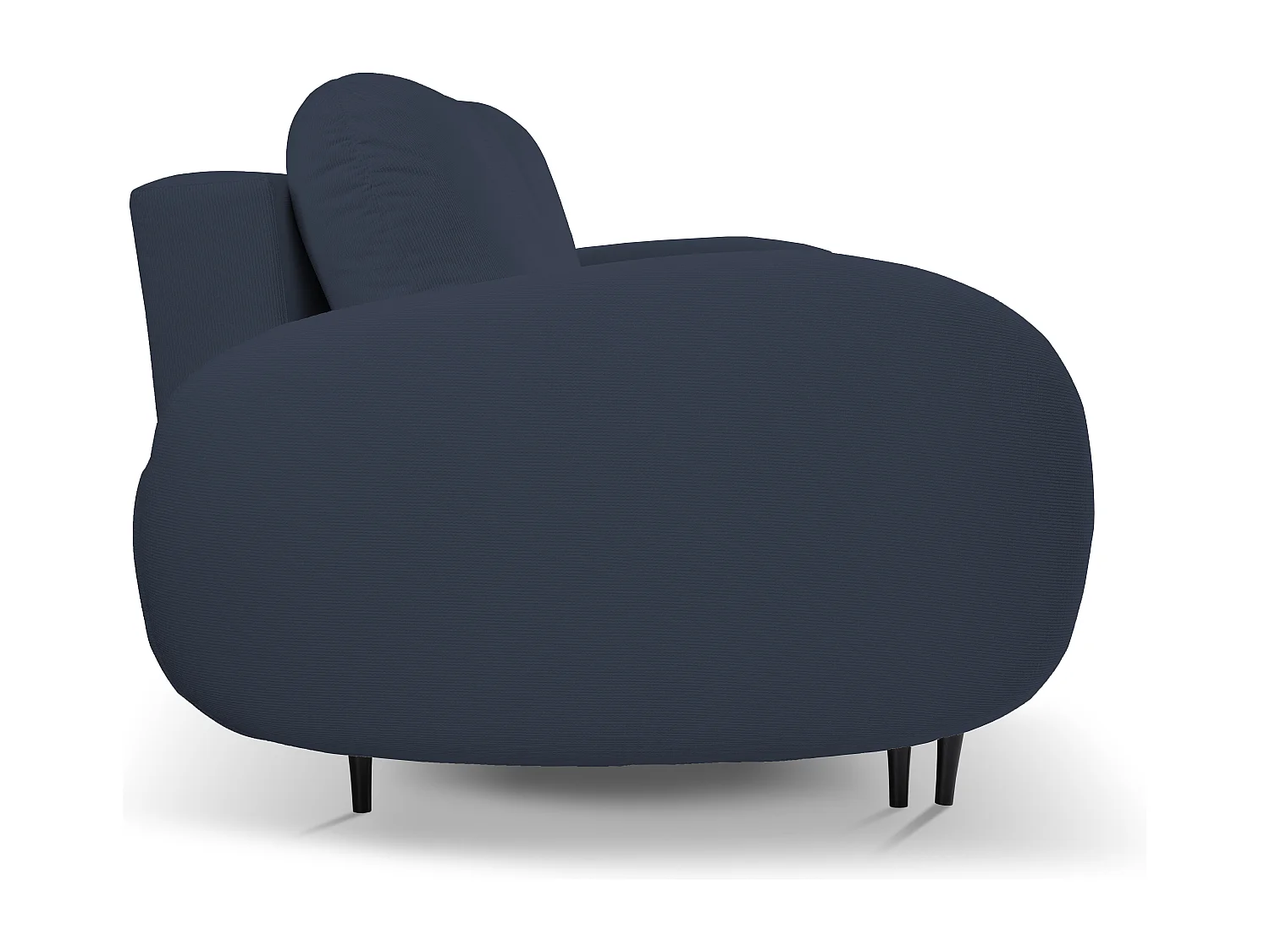 Sofa SOFT 2-osobowa, funkcja spania, pojemnik na pościel, 2 poduszki, styl nowoczesny, 232x95x109 cm, kolor: CIEMNY NIEBIESKI