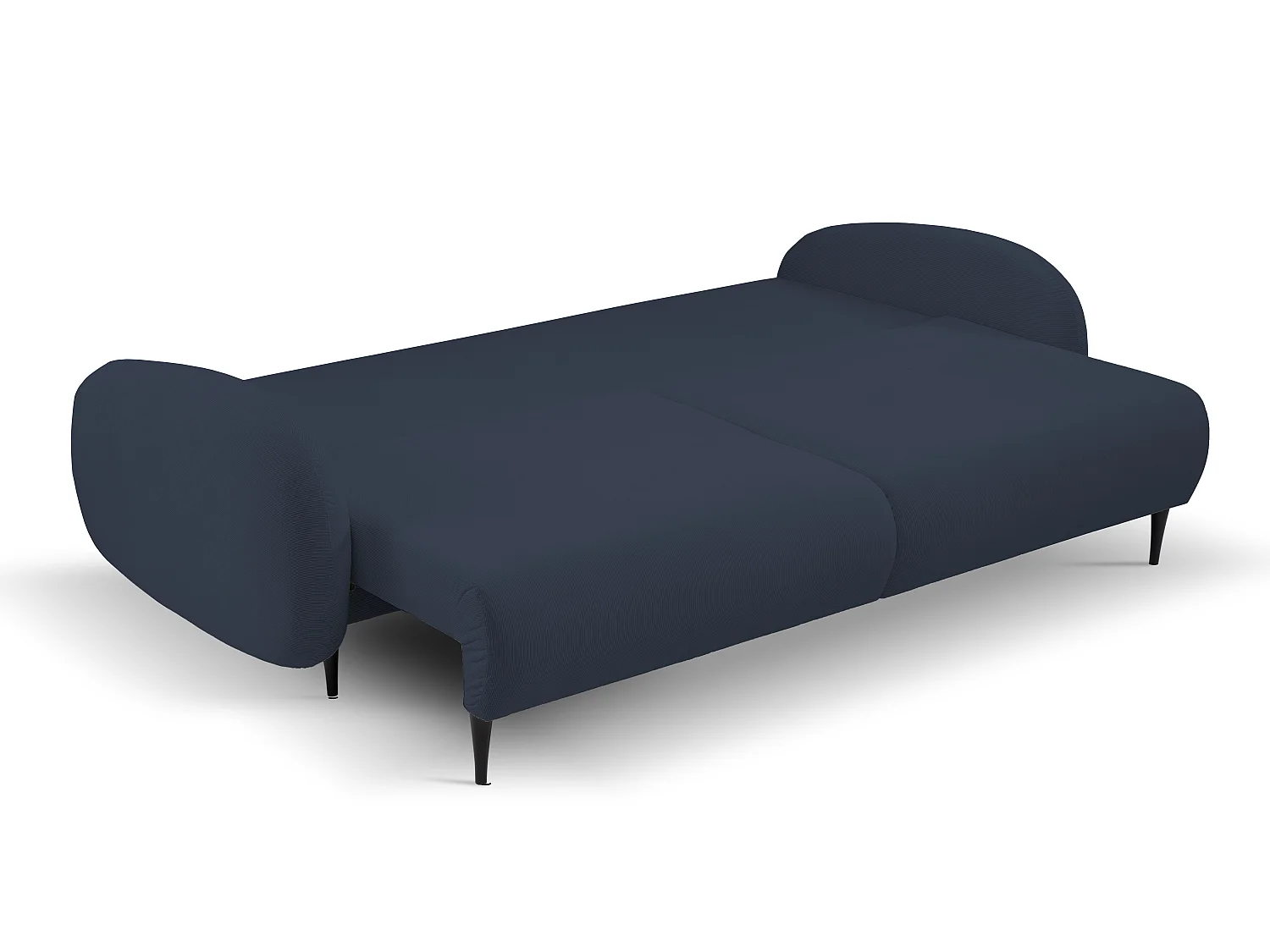 Sofa SOFT 2-osobowa, funkcja spania, pojemnik na pościel, 2 poduszki, styl nowoczesny, 232x95x109 cm, kolor: CIEMNY NIEBIESKI