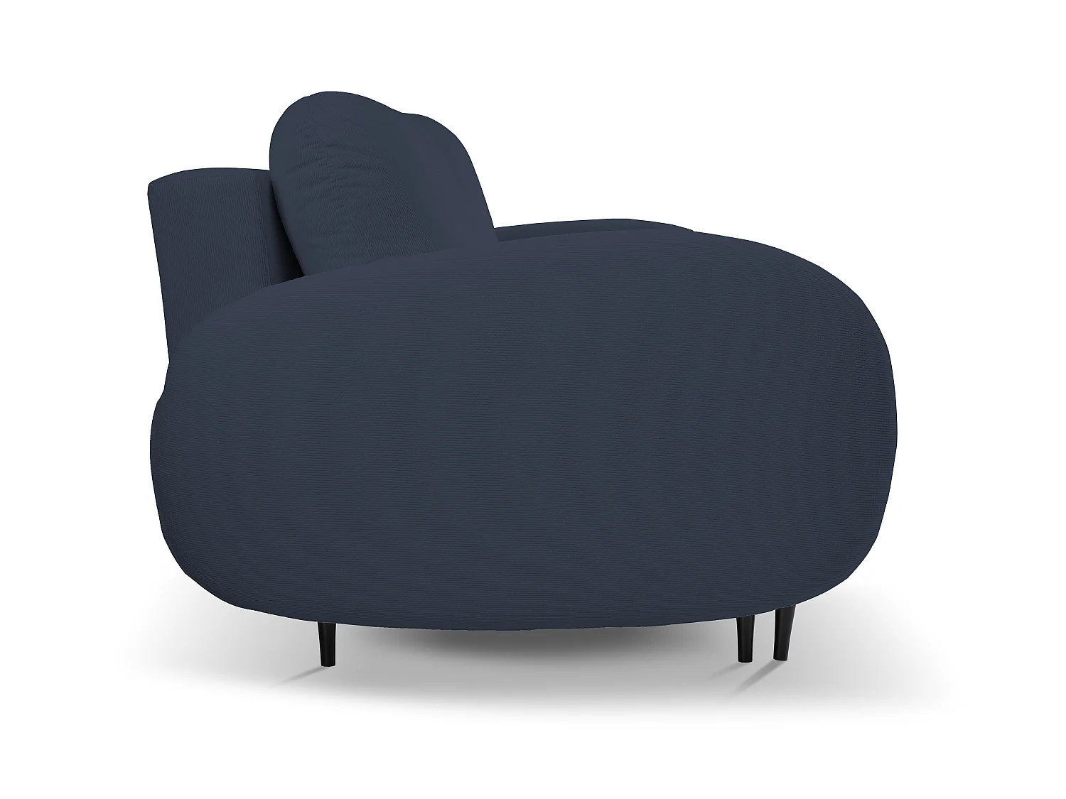 Sofa SOFT 2-osobowa, funkcja spania, pojemnik na pościel, 2 poduszki, styl nowoczesny, 232x95x109 cm, kolor: CIEMNY NIEBIESKI