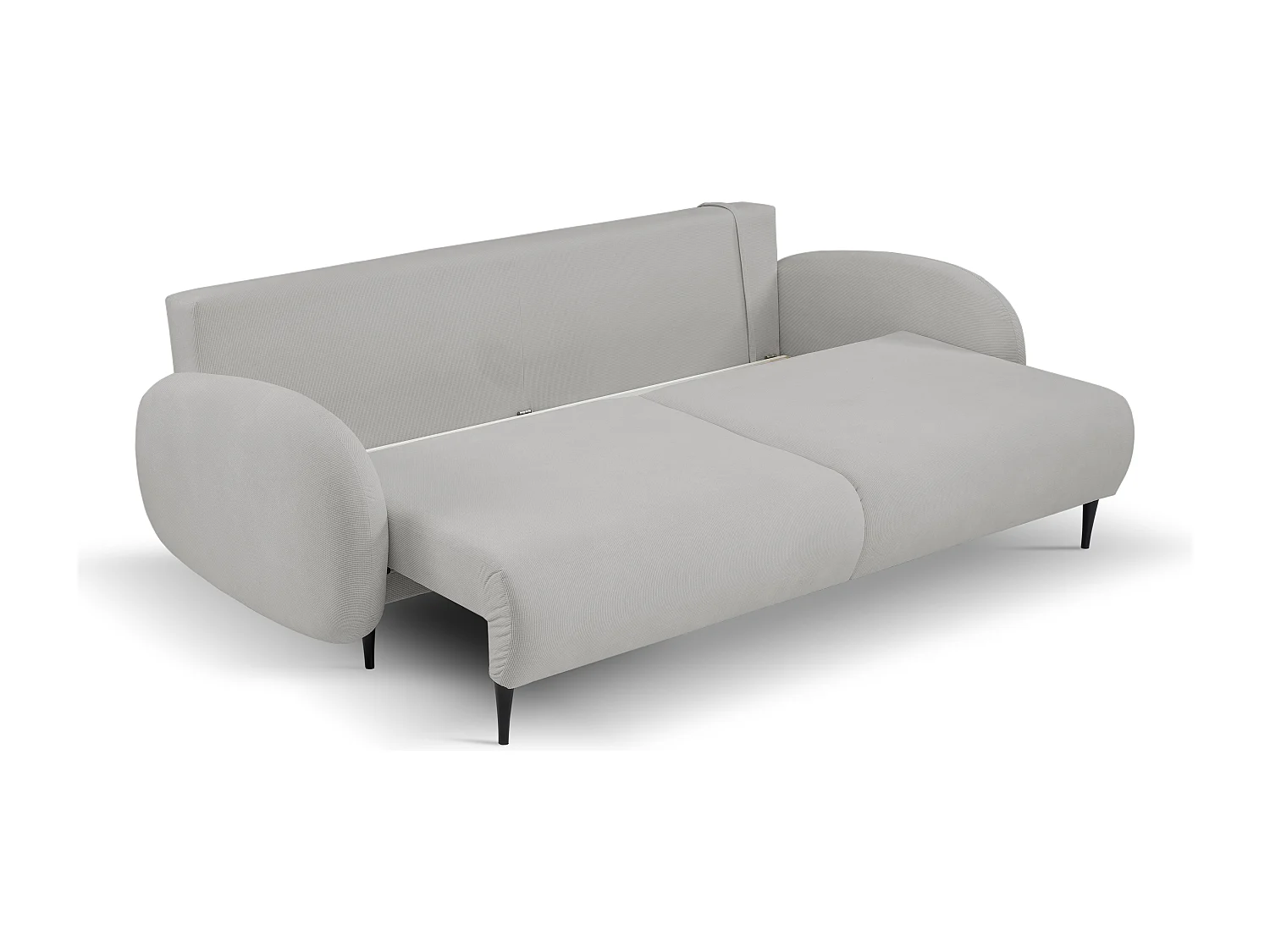 2-zitsbank SOFT – Slaapfunctie, opbergruimte, 2 kussens, modern design, 232x95x109 cm, kleur: LICHTGRIJS