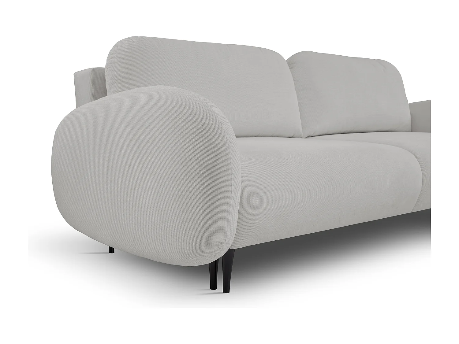 2-zitsbank SOFT – Slaapfunctie, opbergruimte, 2 kussens, modern design, 232x95x109 cm, kleur: LICHTGRIJS