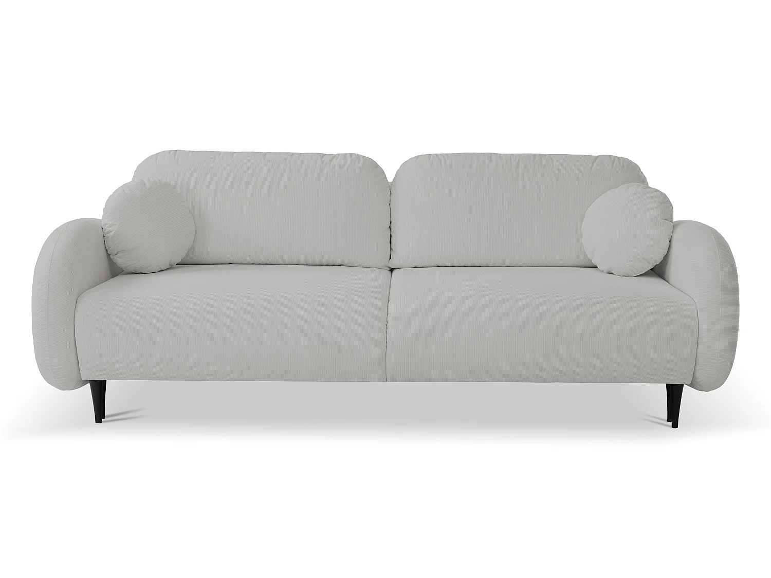 Zweisitzer-Sofa SOFT, Schlafsofa, Stauraum, 2 Kissen, moderner Stil, 232x95x109 cm, Farbe: HELLGRAU