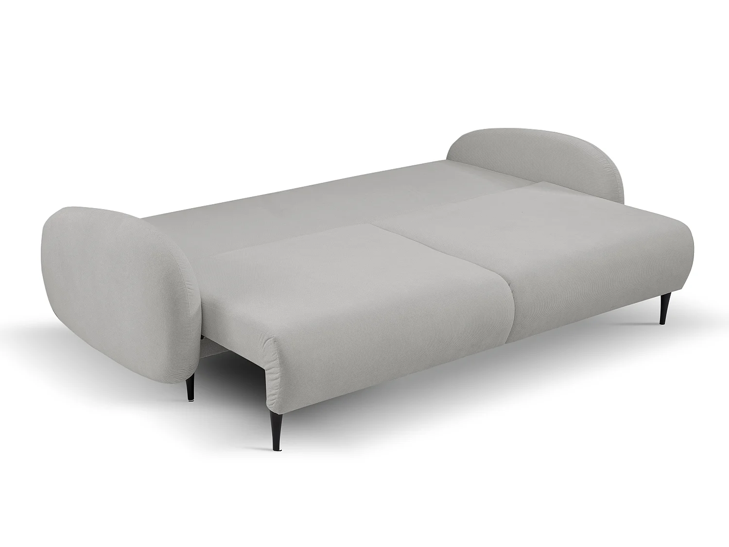 Zweisitzer-Sofa SOFT, Schlafsofa, Stauraum, 2 Kissen, moderner Stil, 232x95x109 cm, Farbe: HELLGRAU