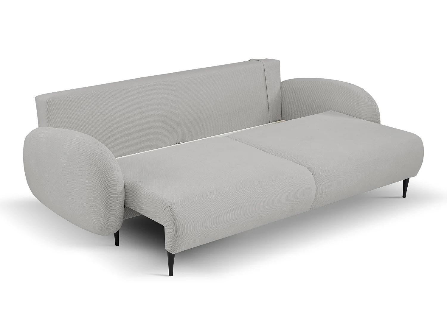 Zweisitzer-Sofa SOFT, Schlafsofa, Stauraum, 2 Kissen, moderner Stil, 232x95x109 cm, Farbe: HELLGRAU