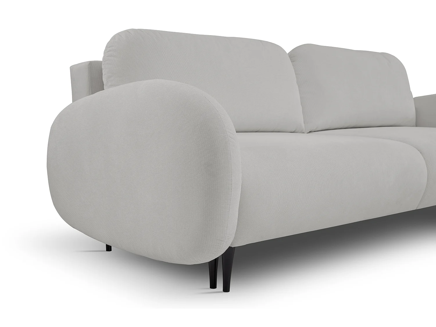 Zweisitzer-Sofa SOFT, Schlafsofa, Stauraum, 2 Kissen, moderner Stil, 232x95x109 cm, Farbe: HELLGRAU