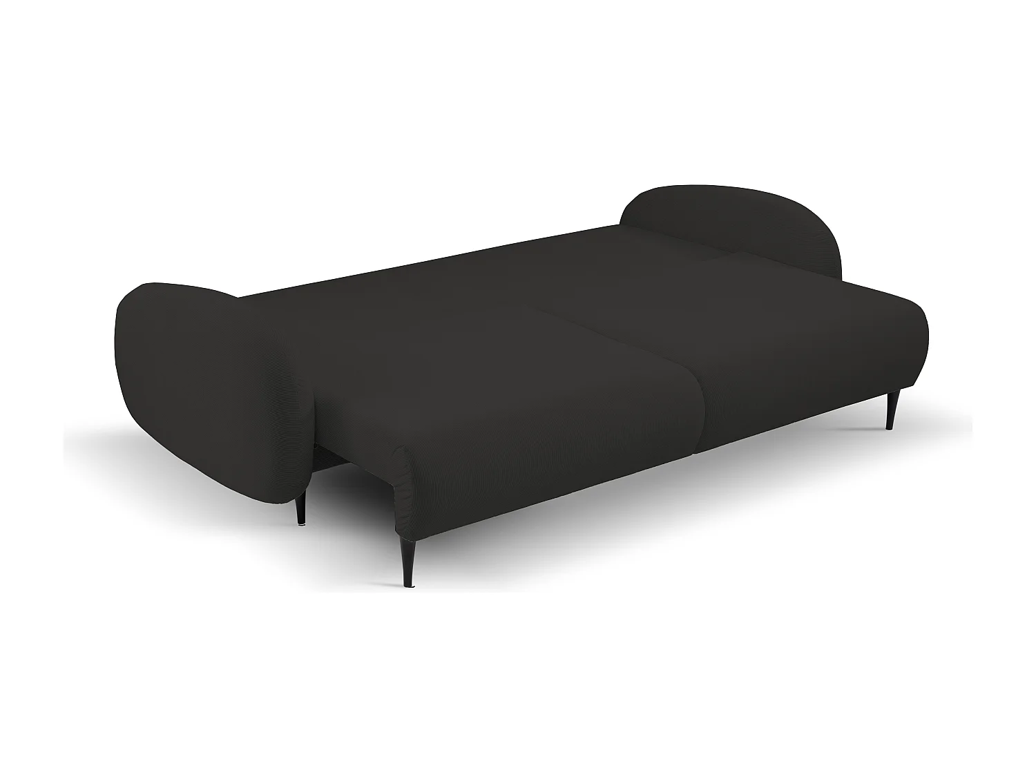 Sofa SOFT 2-osobowa, funkcja spania, pojemnik na pościel, 2 poduszki, styl nowoczesny, 232x95x109 cm, kolor: CZARNY