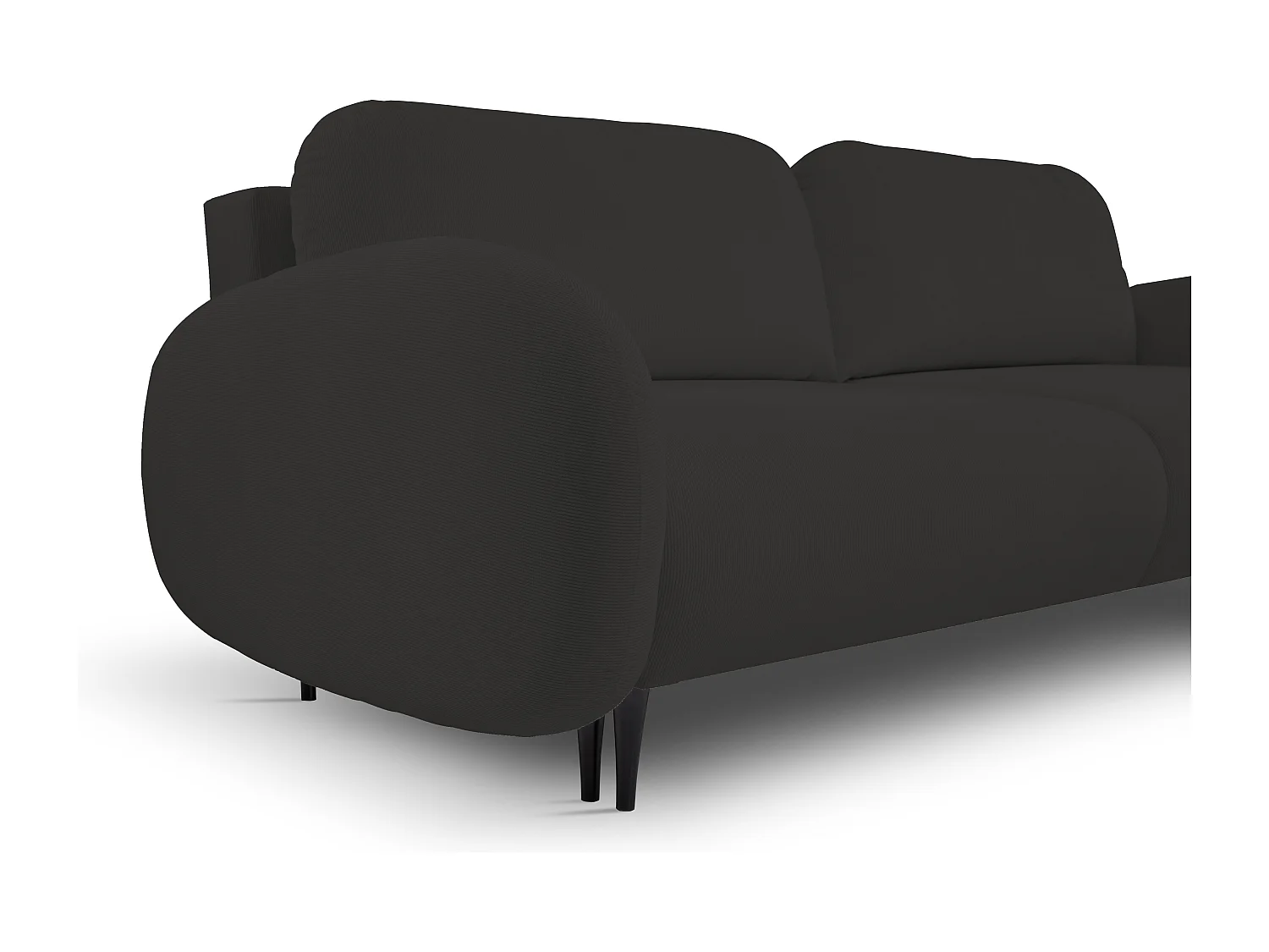 Sofa SOFT 2-osobowa, funkcja spania, pojemnik na pościel, 2 poduszki, styl nowoczesny, 232x95x109 cm, kolor: CZARNY