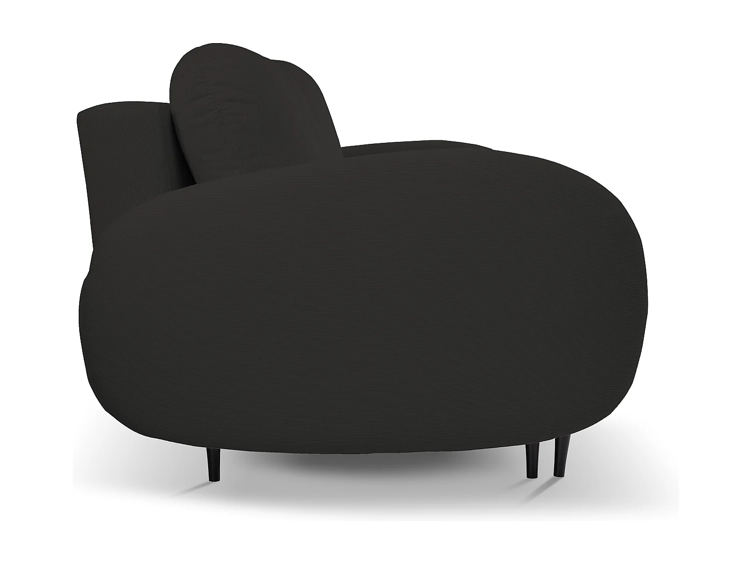 2-zitsbank SOFT – Slaapfunctie, opbergruimte, 2 kussens, modern design, 232x95x109 cm, kleur: ZWART