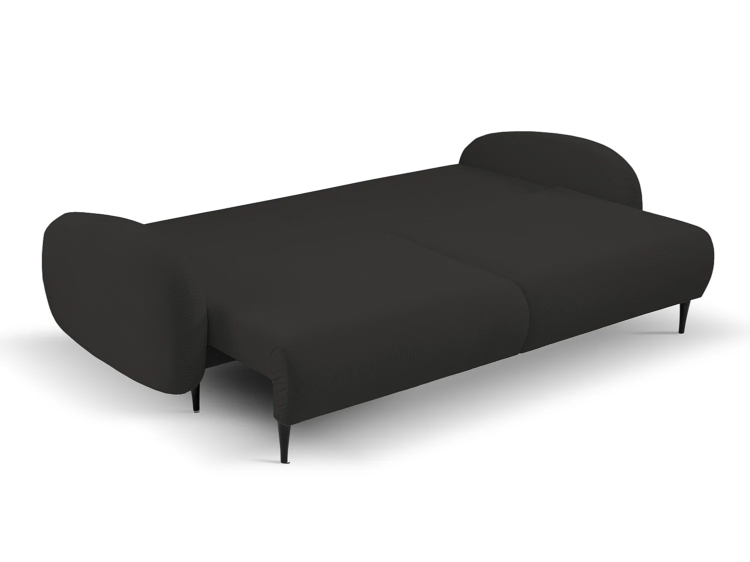 Zweisitzer-Sofa SOFT, Schlafsofa, Stauraum, 2 Kissen, moderner Stil, 232x95x109 cm, Farbe: SCHWARZ