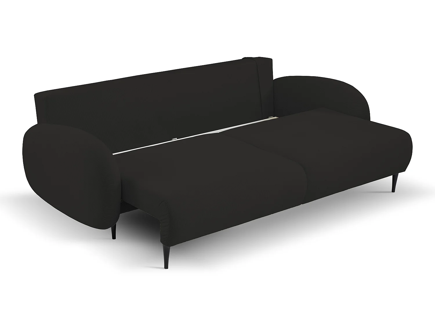 Zweisitzer-Sofa SOFT, Schlafsofa, Stauraum, 2 Kissen, moderner Stil, 232x95x109 cm, Farbe: SCHWARZ