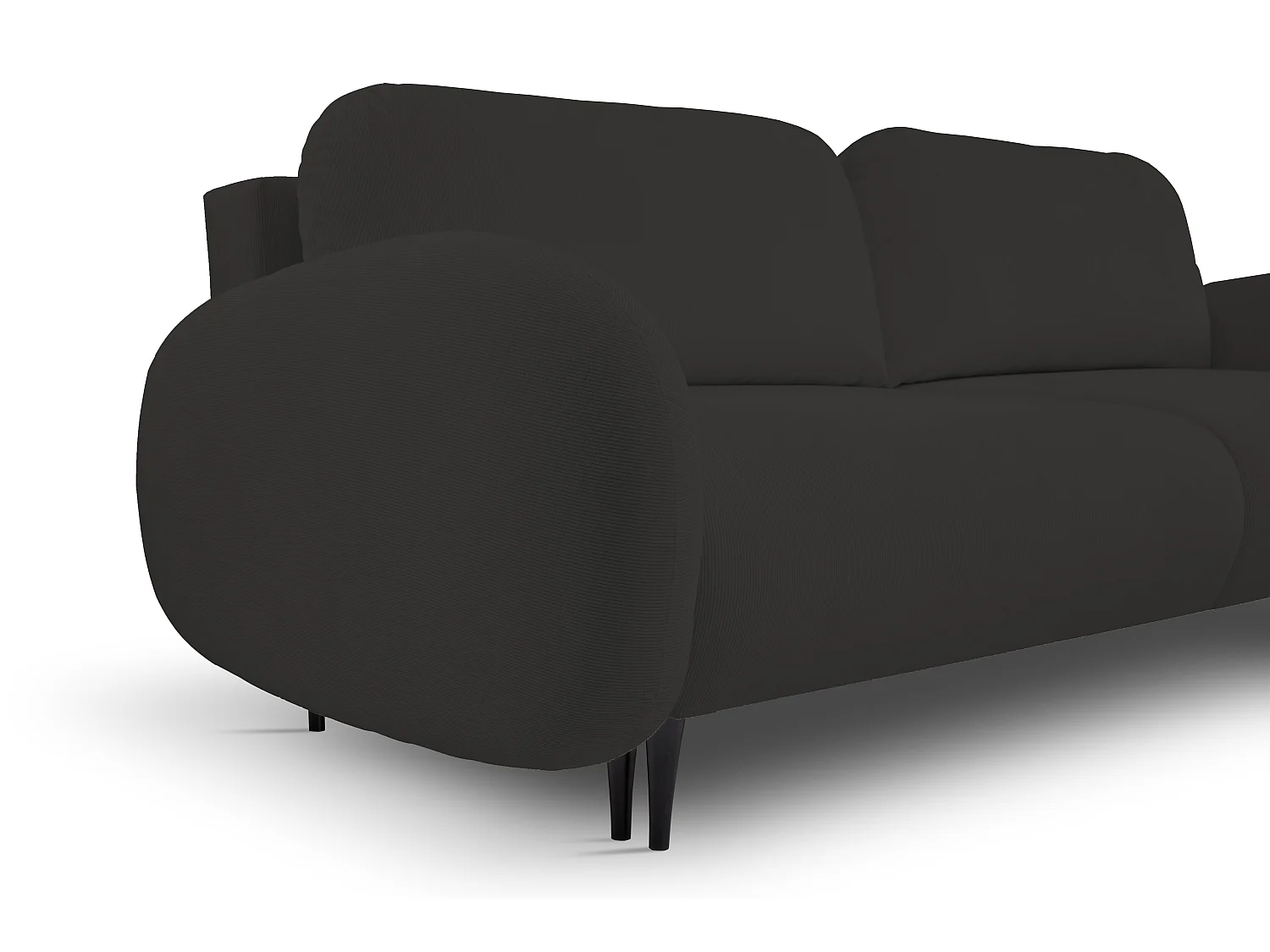 Zweisitzer-Sofa SOFT, Schlafsofa, Stauraum, 2 Kissen, moderner Stil, 232x95x109 cm, Farbe: SCHWARZ