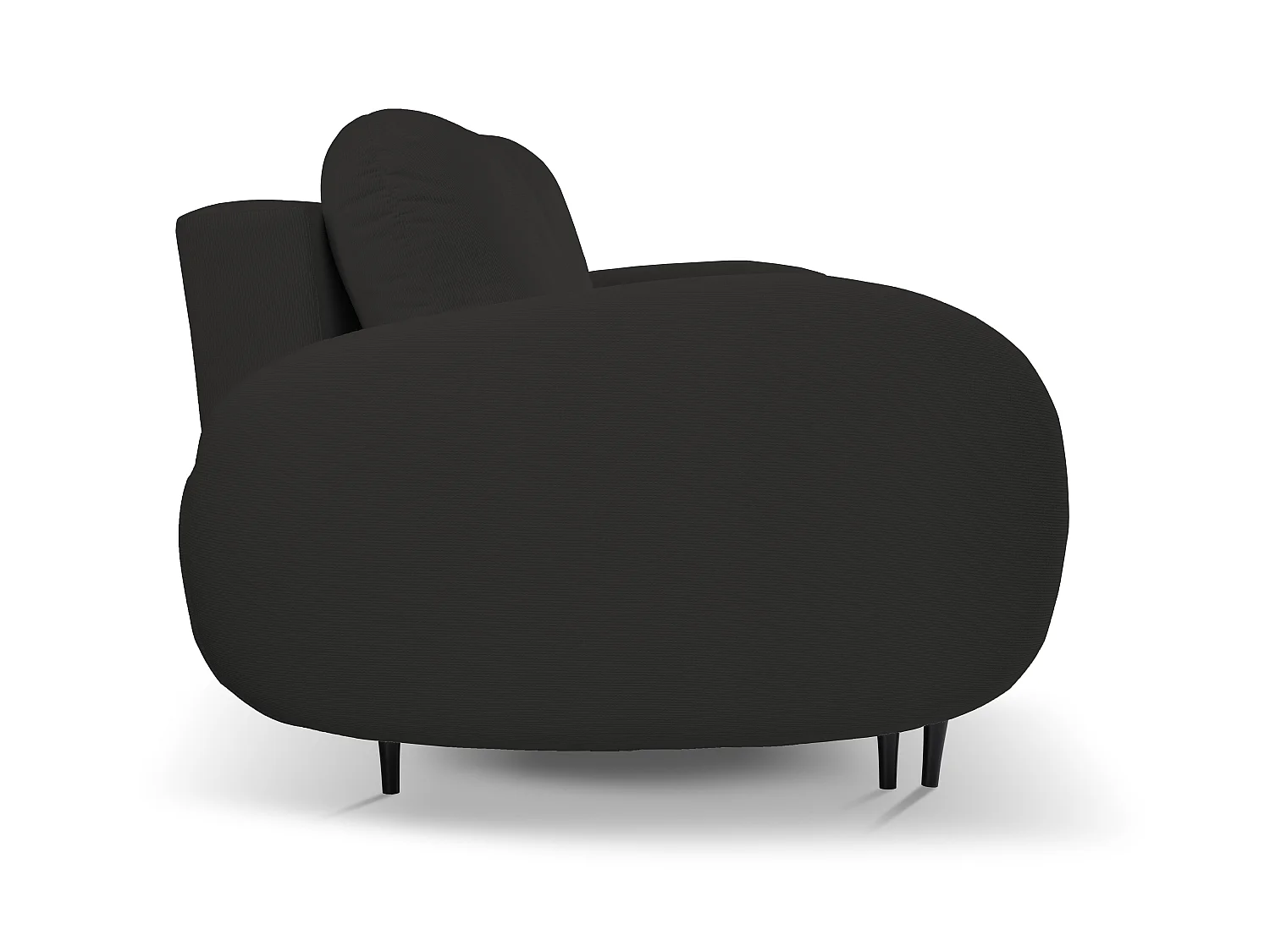 Zweisitzer-Sofa SOFT, Schlafsofa, Stauraum, 2 Kissen, moderner Stil, 232x95x109 cm, Farbe: SCHWARZ