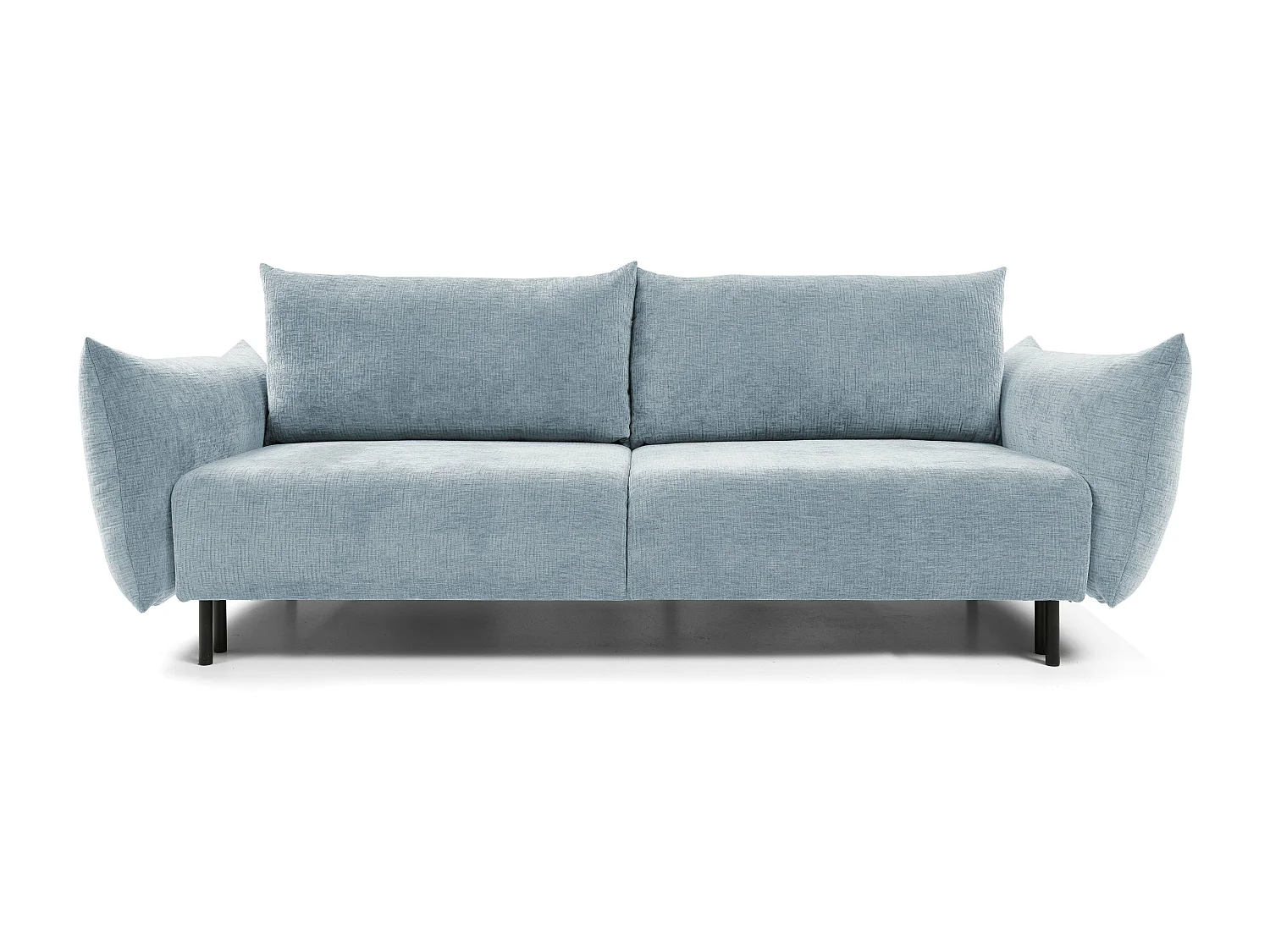 ADEL-bank – Moderne slaapbank met opbergruimte, siliconenkussens, golvende veren, BLAUW, 145x200 cm