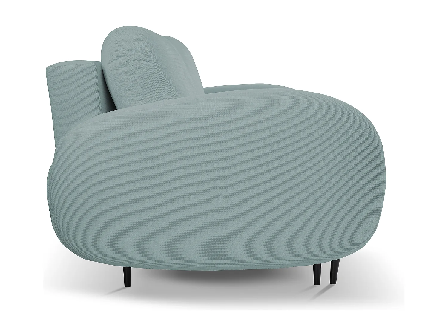 Sofa SOFT 2-osobowa, funkcja spania, pojemnik na pościel, 2 poduszki, styl nowoczesny, 232x95x109 cm, kolor: TURKUSOWY