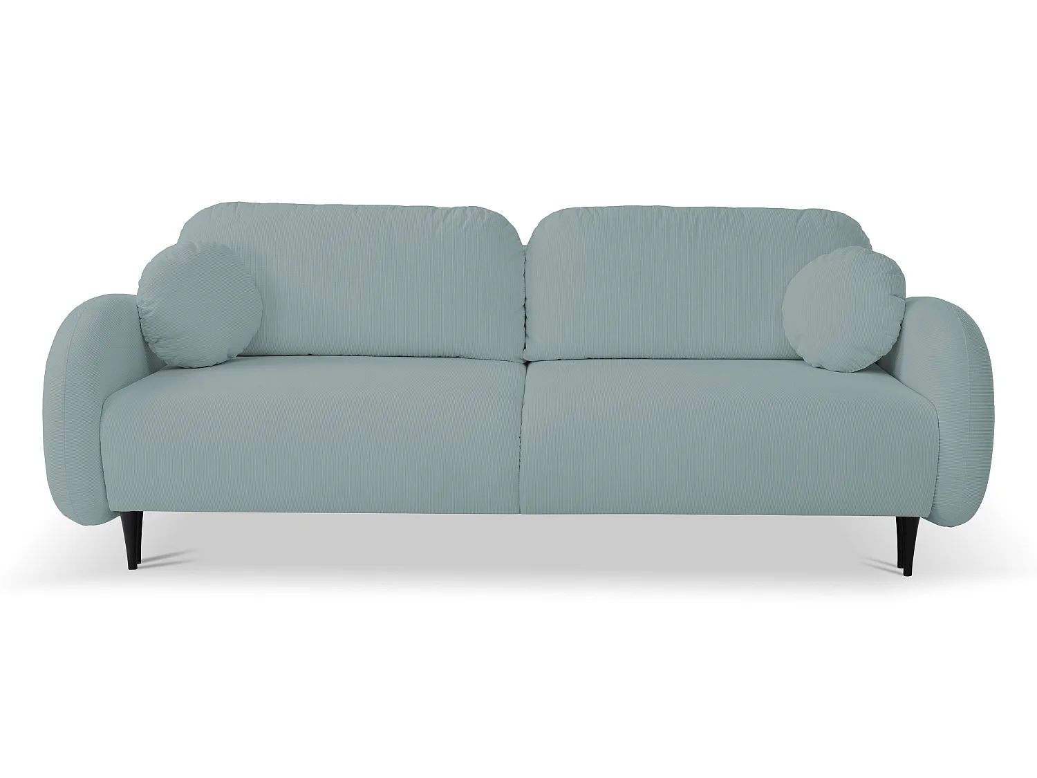 Zweisitzer-Sofa SOFT, Schlafsofa, Stauraum, 2 Kissen, moderner Stil, 232x95x109 cm, Farbe: TÜRKIS