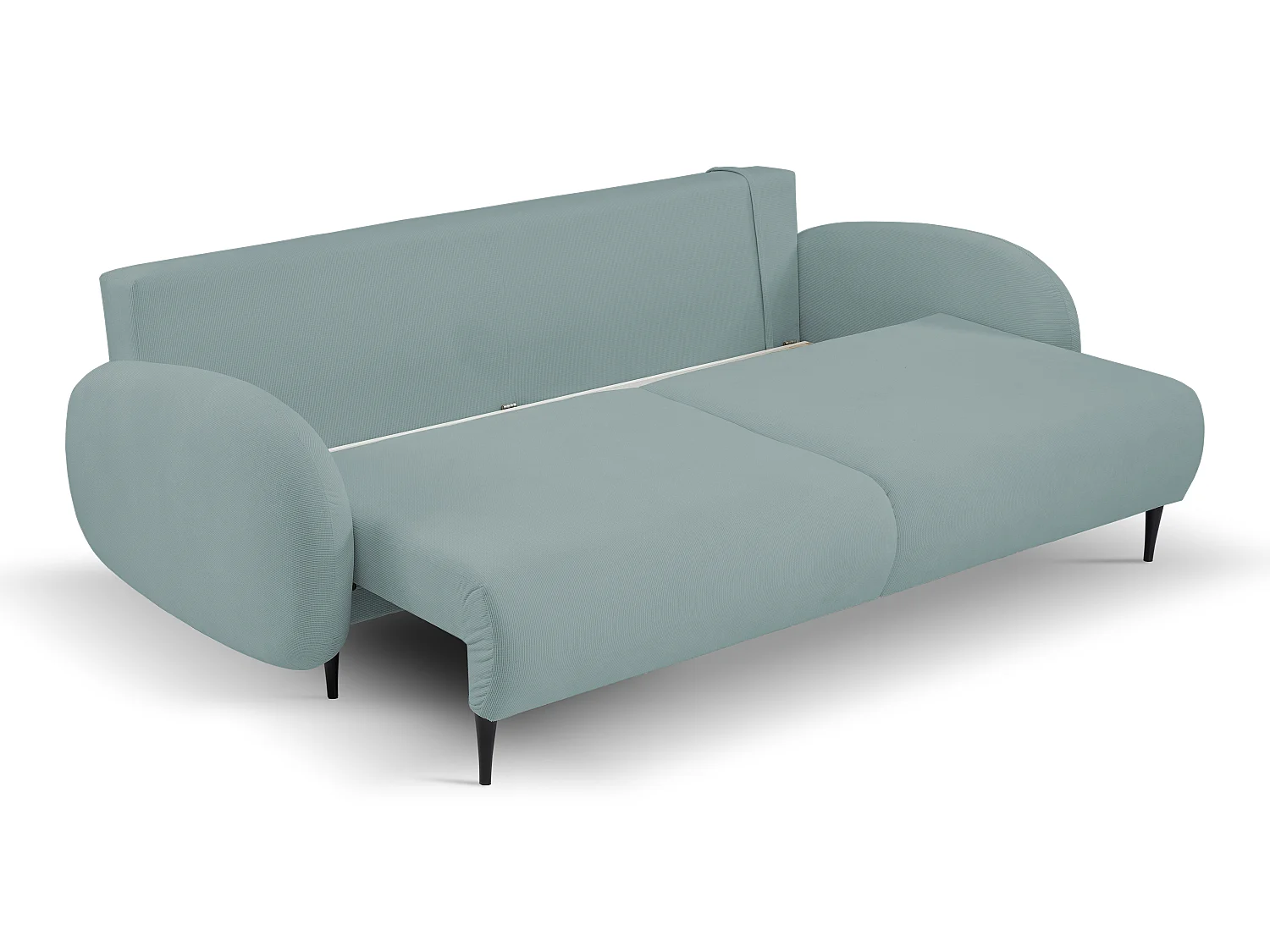Zweisitzer-Sofa SOFT, Schlafsofa, Stauraum, 2 Kissen, moderner Stil, 232x95x109 cm, Farbe: TÜRKIS