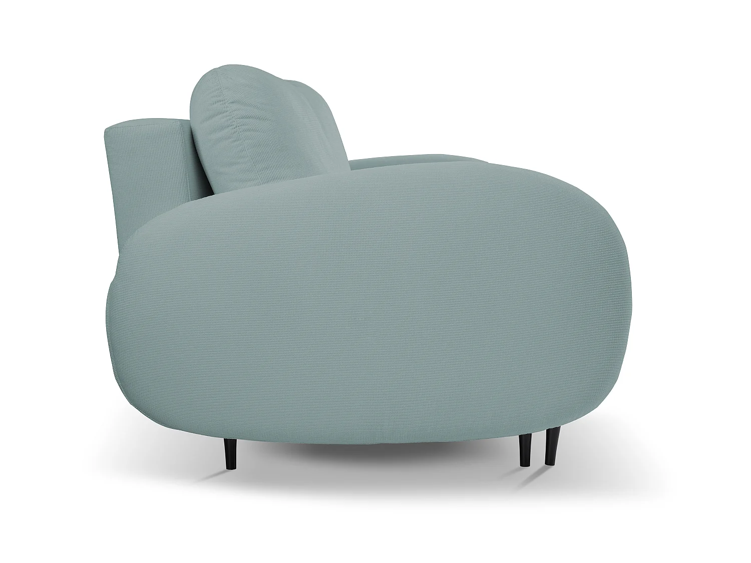 Zweisitzer-Sofa SOFT, Schlafsofa, Stauraum, 2 Kissen, moderner Stil, 232x95x109 cm, Farbe: TÜRKIS