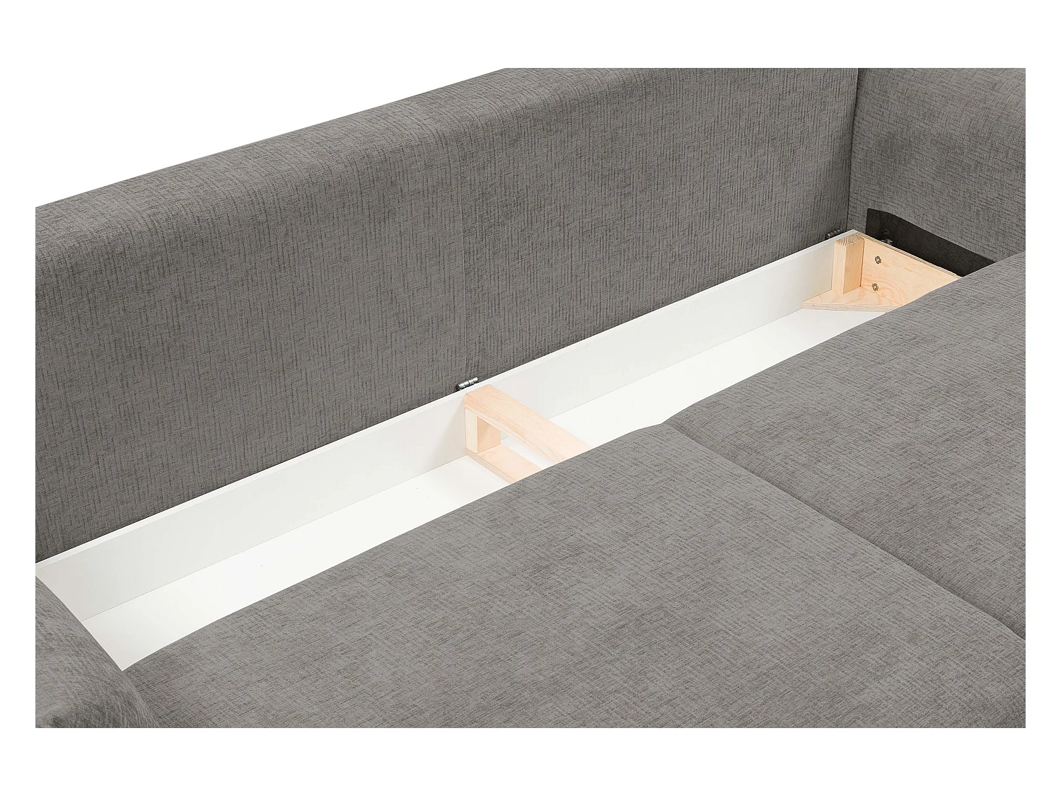 ADEL-Sofa, modernes Schlafsofa mit Stauraum, Silikonkissen, Wellenfedern, HELLGRAPHIT, 145x200 cm