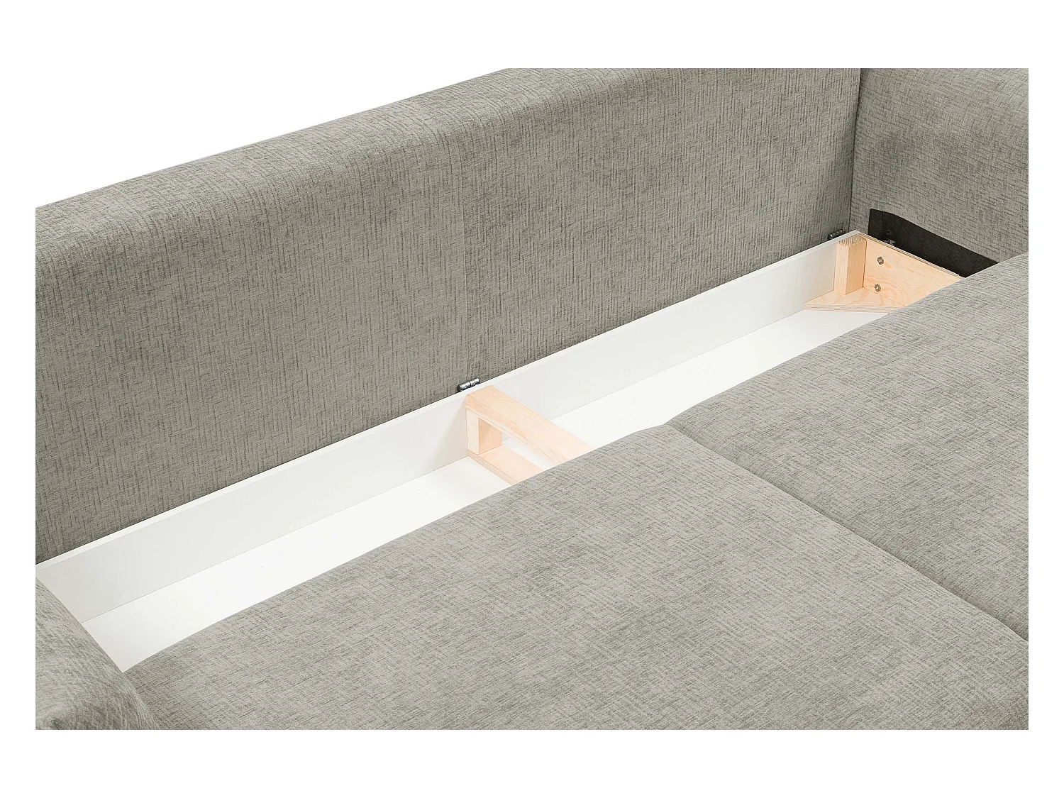ADEL-Sofa, modernes Schlafsofa mit Stauraum, Silikonkissen, Wellenfedern, GRAU, 145x200 cm