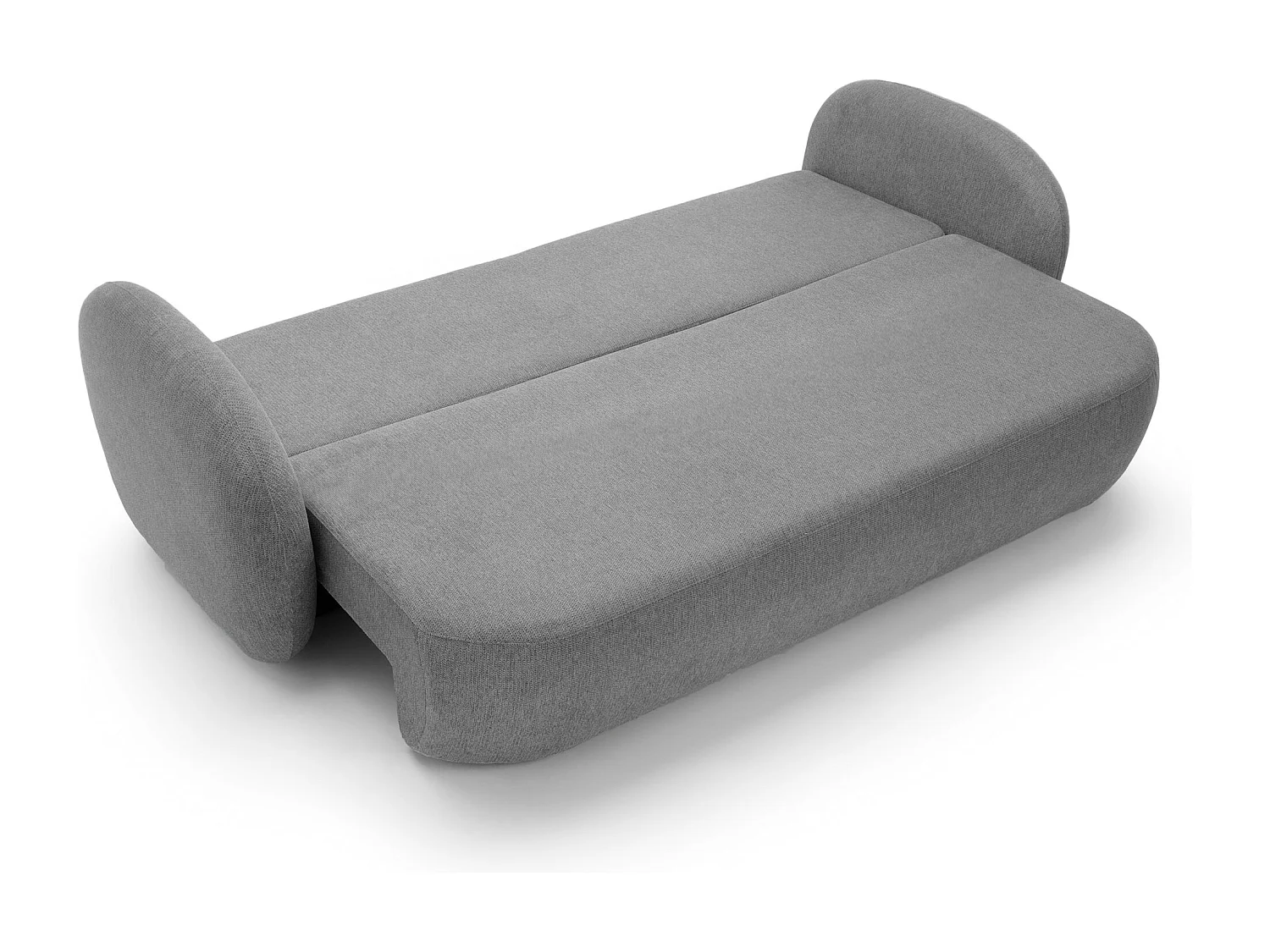 Canapé OLIO Convertible avec coffre, coussins décoratifs, fonction pliable, design scandinave, couchage 142x200 cm, pieds noirs, couleur GRIS FONCÉ